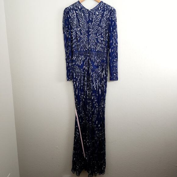 Mac Duggal Illusion Long Sleeve Beaded Embellished Gown NWT 8 Style 6023 Gown - Picture 11 of 16